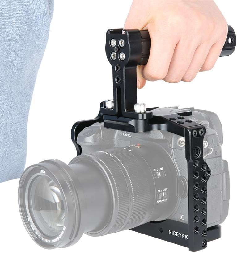[Update Version] NICERYIG GH5s GH5 Kamera Käfig Kit mit Kamera Käse Top Griff Cold Shoe Mount NATO S