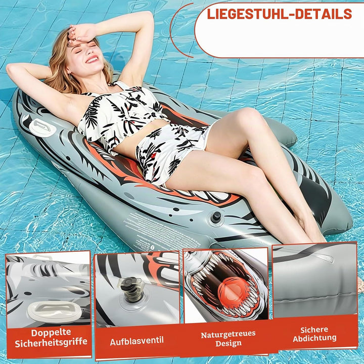 Haifisch-Schwimmkörper, Aufblasbarer Hai-Schwimmschwimmer, Pool-Party-Lounge-Spielzeug für Erwachsen