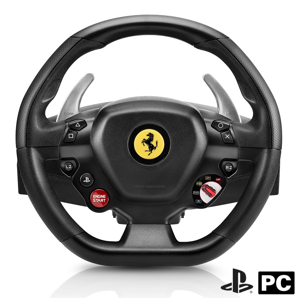 Thrustmaster T80 RW Ferrari 488 GTB Lenkrad - Realistisches Fahrerlebnis für PlayStation - Werde zum