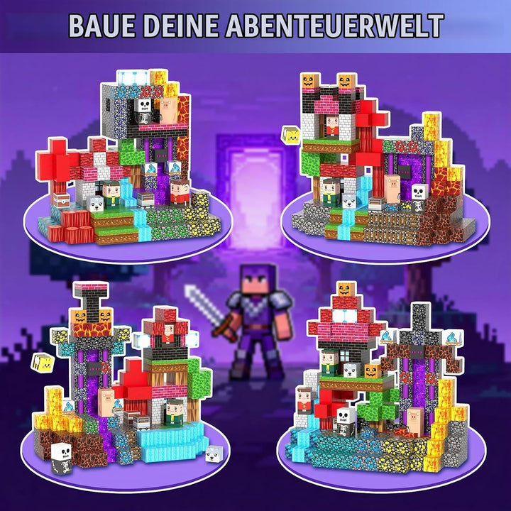 Magnetische Bausteine 200 Stück, Magnetbausteine ab 3 Jahre, Magnetic Blocks für Kinder Jungen Mädch