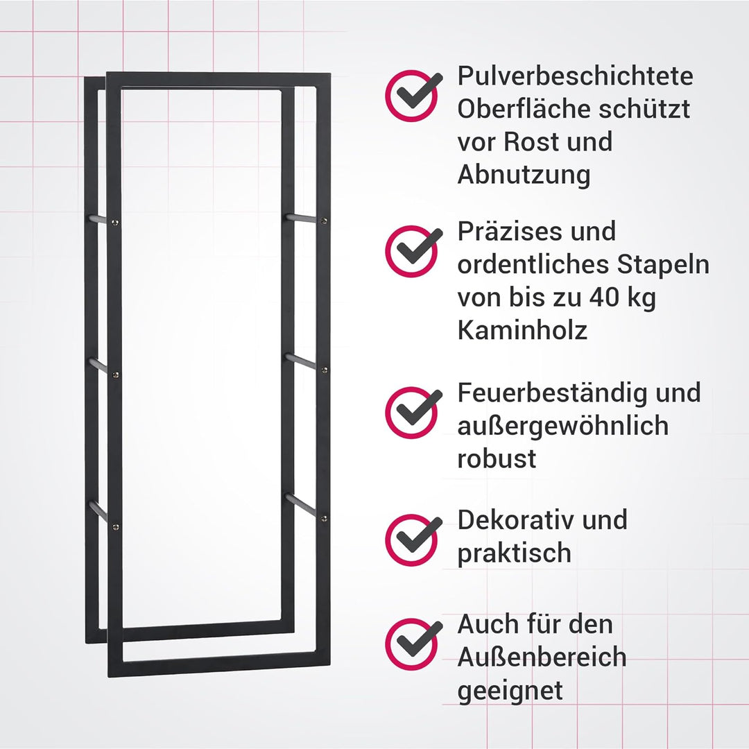 SULENO Kaminholzregal CARDIFF Feuerholzregal Innen Brennholzregal Holzhalter