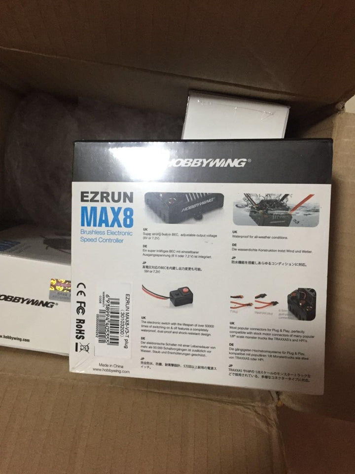 HobbyWing HW30103200 HW103200-Hobbywing Ezrun BL ESC MAX8 V3 150A (3-6S) 1/8, Natural