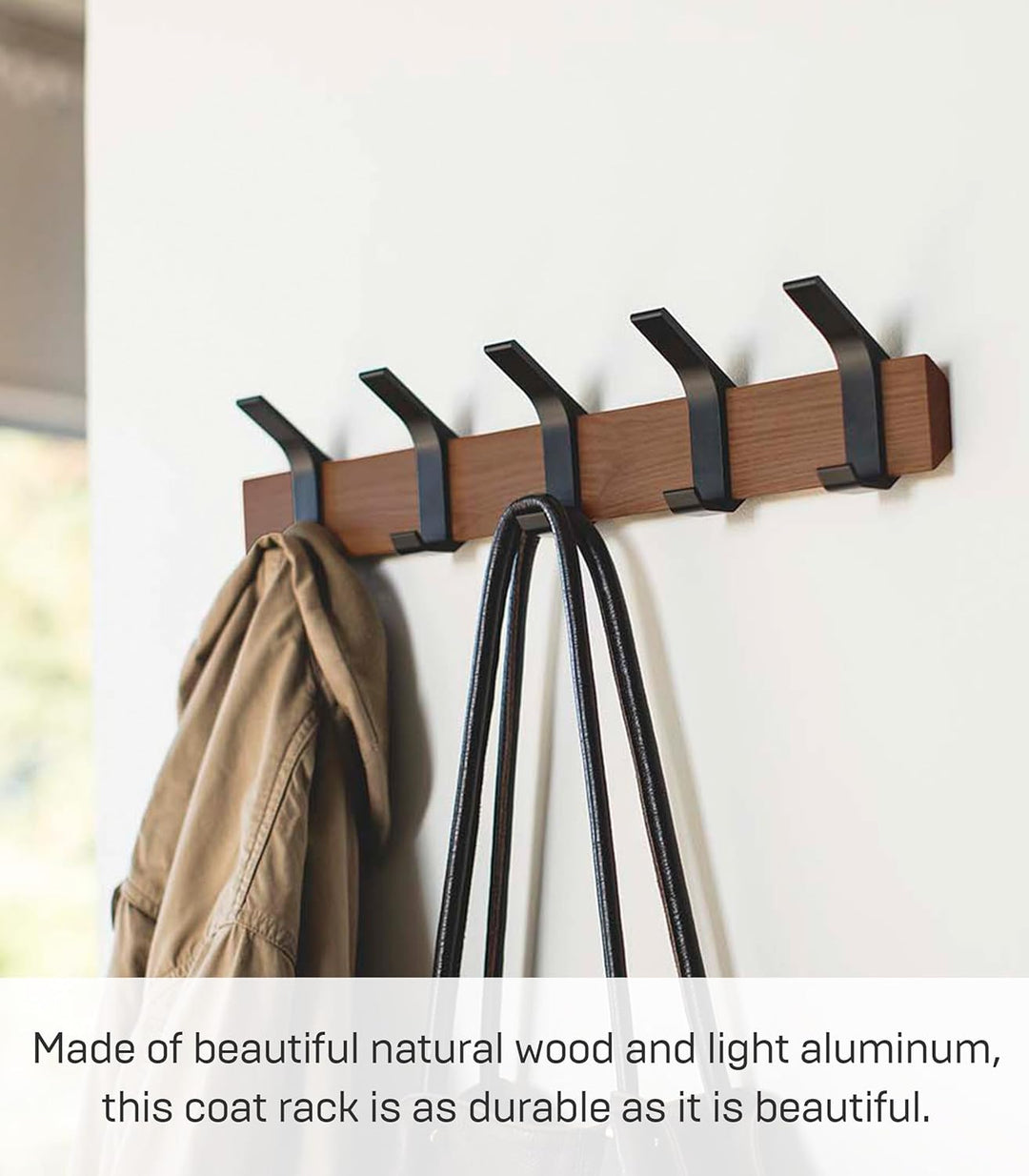 Wall coat rack - Rin - brown Schwarz, Schwarz