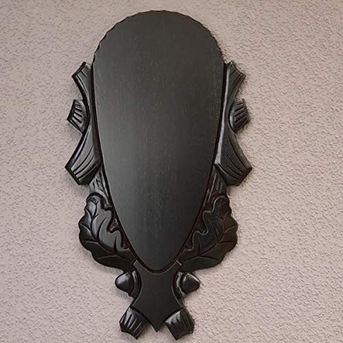 Trophäenschild geschnitzt gross Rothirsch Geweih Hirschgeweih AF H45 cm