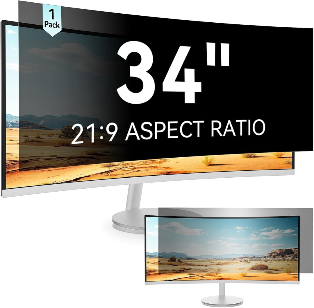 Blickschutzfilter 34 Zoll für gebogenen Monitor, abnehmbar, 34 Zoll (94 cm), Anti-Spion, Anti-Blauli