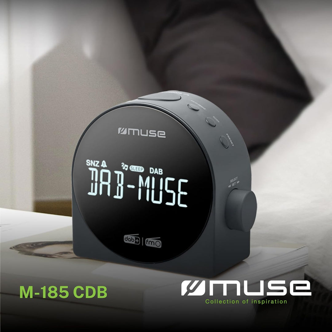 MUSE M-185CDB schwarz Uhrenradio DAB+ DUAL-Alarm Radiowecker digital