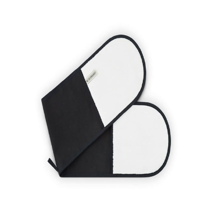 Le Creuset Doppel-Handschuh mit Schlaufe, Einheitsgrösse, Schwarz, Baumwoll-Canvas, 95001000000000,