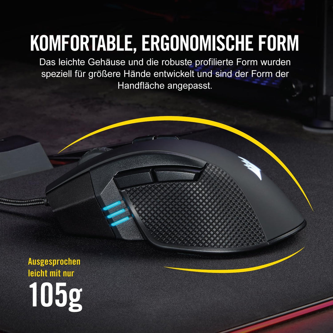 Corsair IRONCLAW RGB Wired FPS/MOBA Gaming Mouse - 18.000 DPI - 7 Programmierbare Tasten - Designed