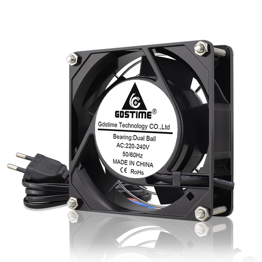 GDSTIME 230V Lüfter 92mm AC 92 x 25mm 220V Lüfter Dual Kugellager Axiallüfter, 92 x 25mm