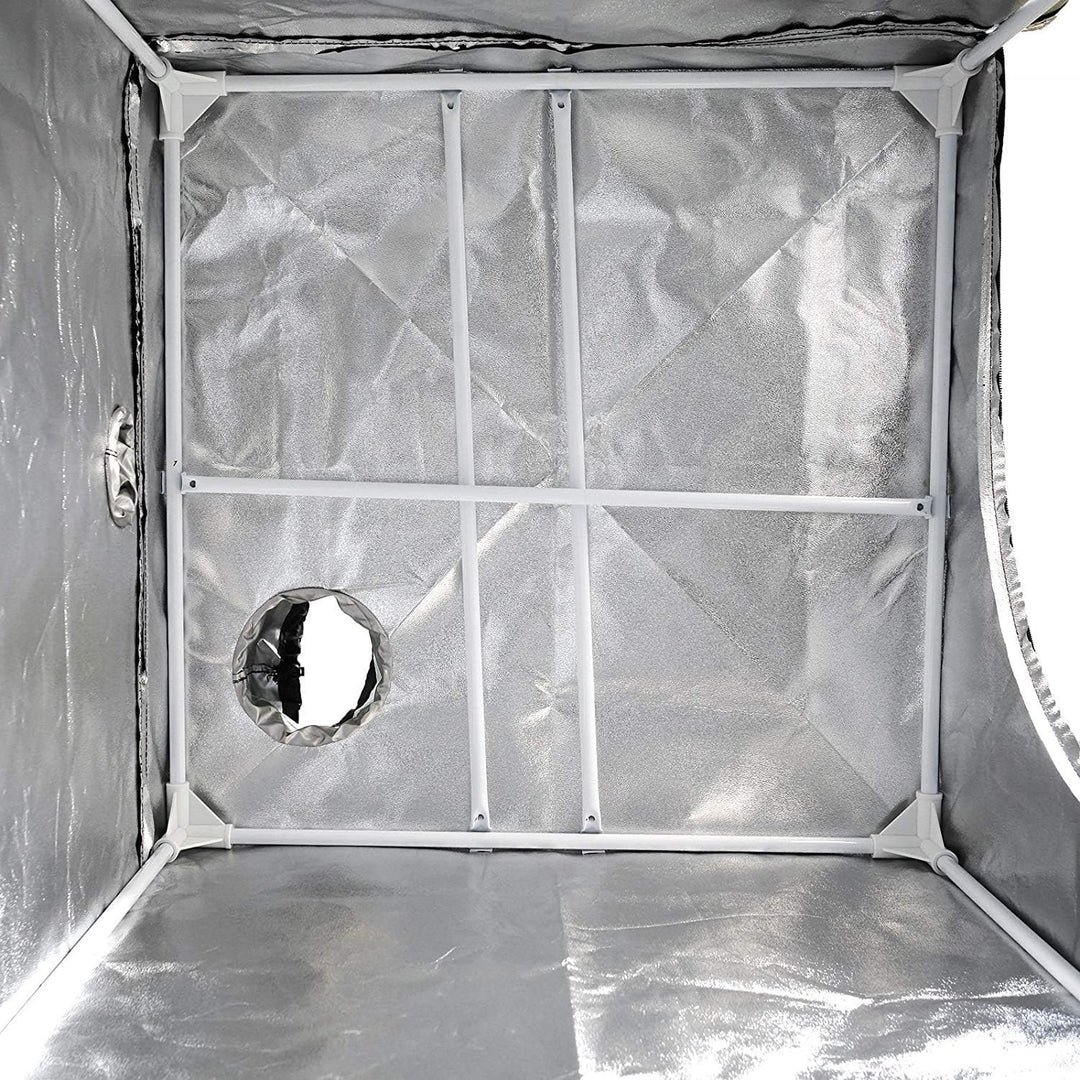 Growzelt Indoor Anbauzelt, Grow Tent mit Lichtdicht, Gewächshaus, schwarz, Pflanzzelt (80x80x180), 8