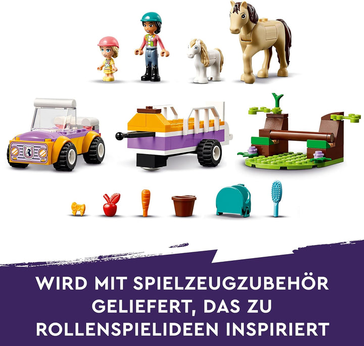 LEGO Friends Pferde- und Pony-Anhänger - Pferdespielzeug für Mädchen und Jungen - Kinder Geschenk fü