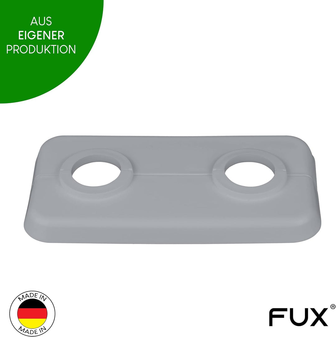 FUX 3 STÜCK Doppel Heizungsrohr Rosette, 12mm - 21,3mm, 2-teilig, Heizung, Rohrabdeckung, Abdeckrose