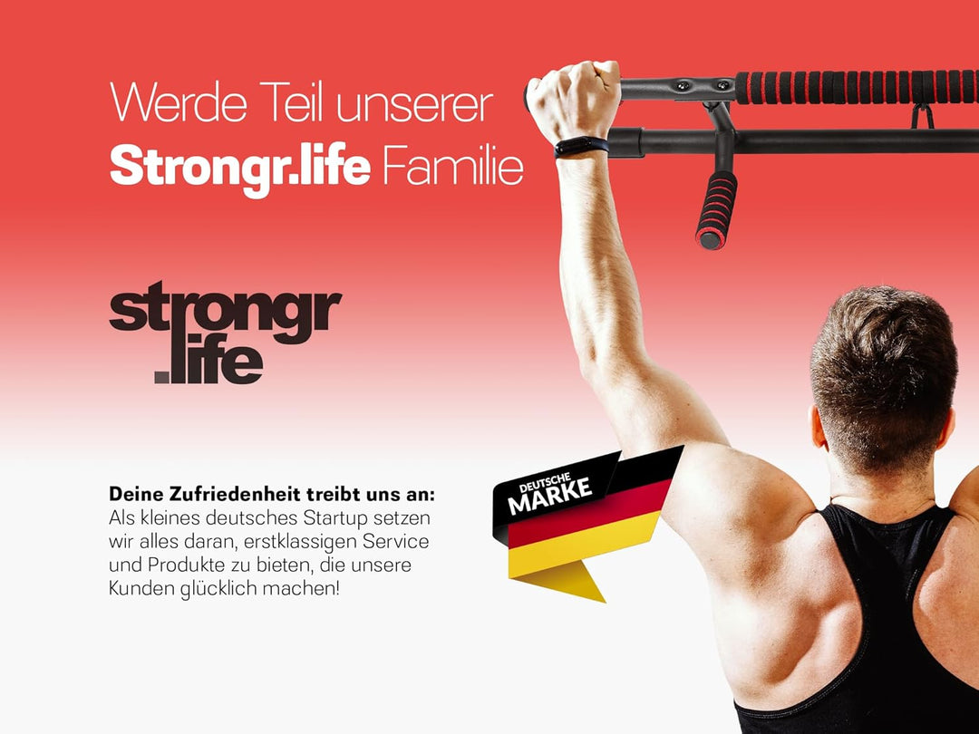 Strongr.life Klimmzugstange Türrahmen ohne Schrauben - Pull Up Bar inkl. Schlingentrainer - Türreck