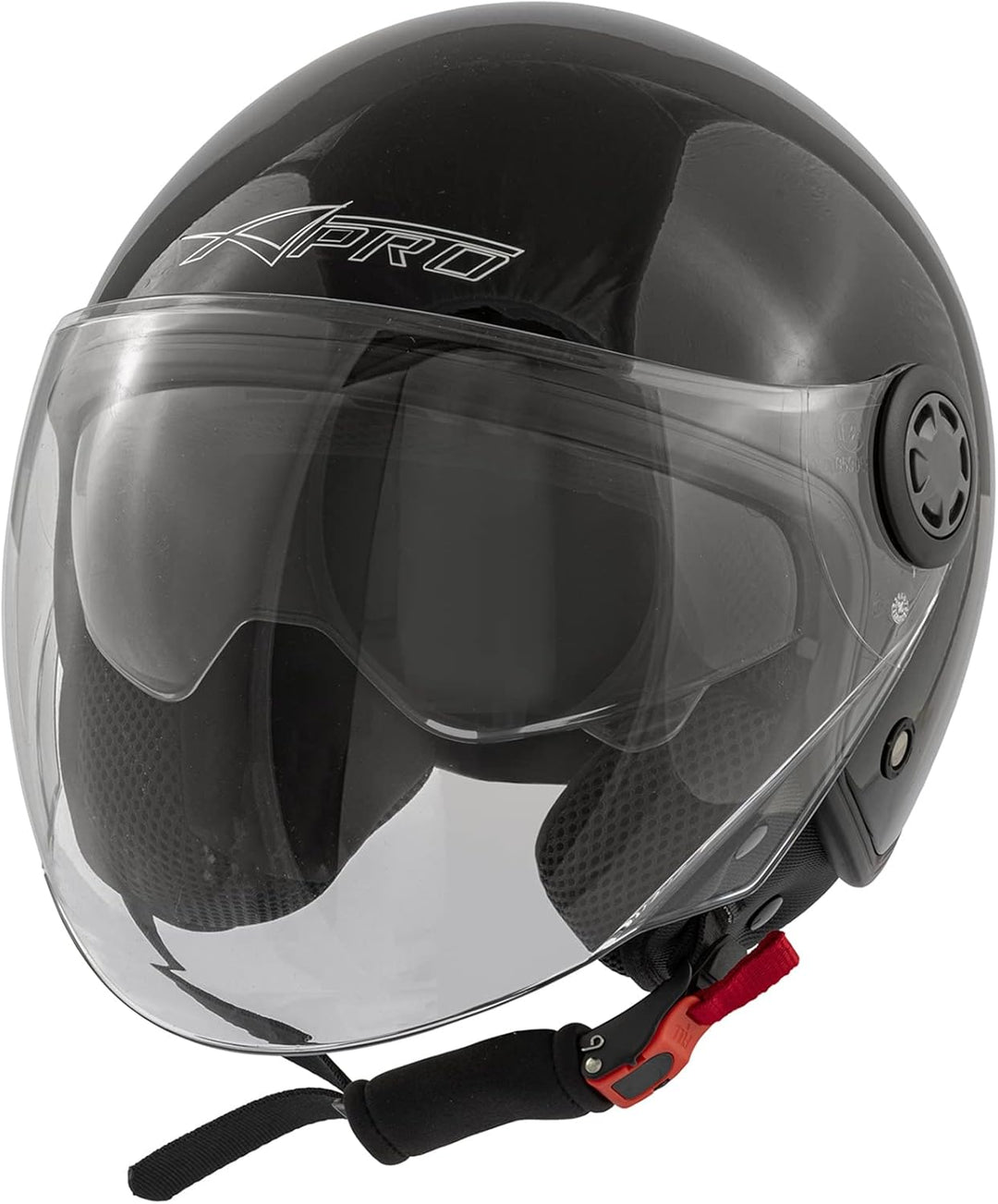 Jethelm Roller Motorrad Helm Zugelassen ECE2205 Lange Klares Visier Sonnenblende 53-54 cm ( XS) Schw