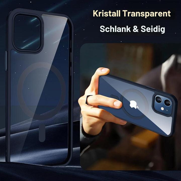 ORETECH für iPhone 12 Hülle 6,1 Zoll mit 2 Schutzfolie, Kompatibel mit Mag-Safe, Stossfest Kratzfest