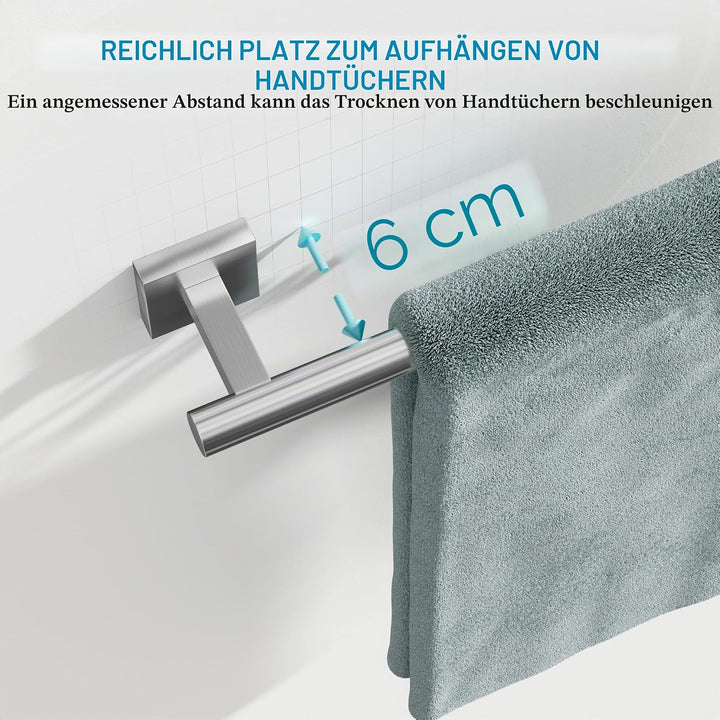 60cm Handtuchhalter Gebürstet - 304 Edelstahl Handtuchhalter Wand，Badetuchhalter Badetuchstange Hand