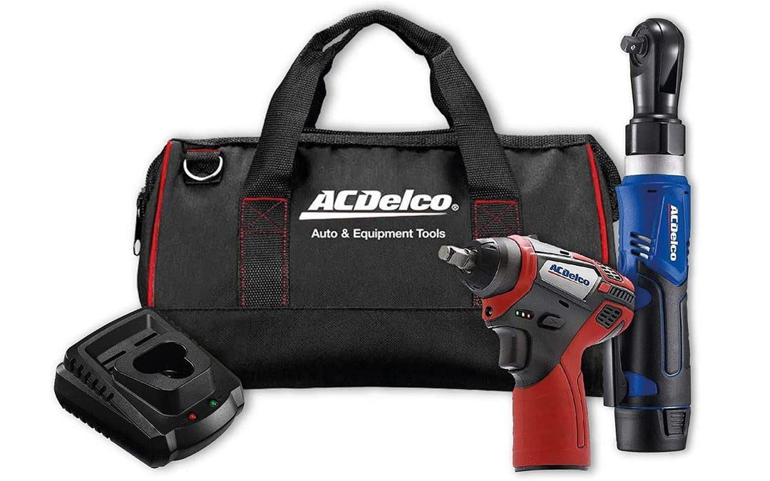 ACDelco ARW1209-K14 G12 Lithium-Ion 12V (10.8V) Electric 3/8” Cordless Ratchet Wrench &amp; 3/8" Impact