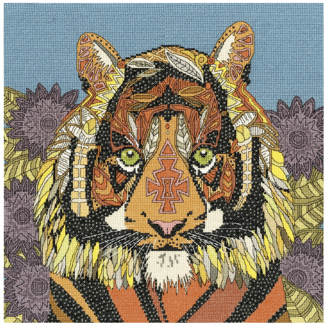 Bothy Threads Kreuzstich Set mit Zählmuster Juwelenbesetzter Tiger