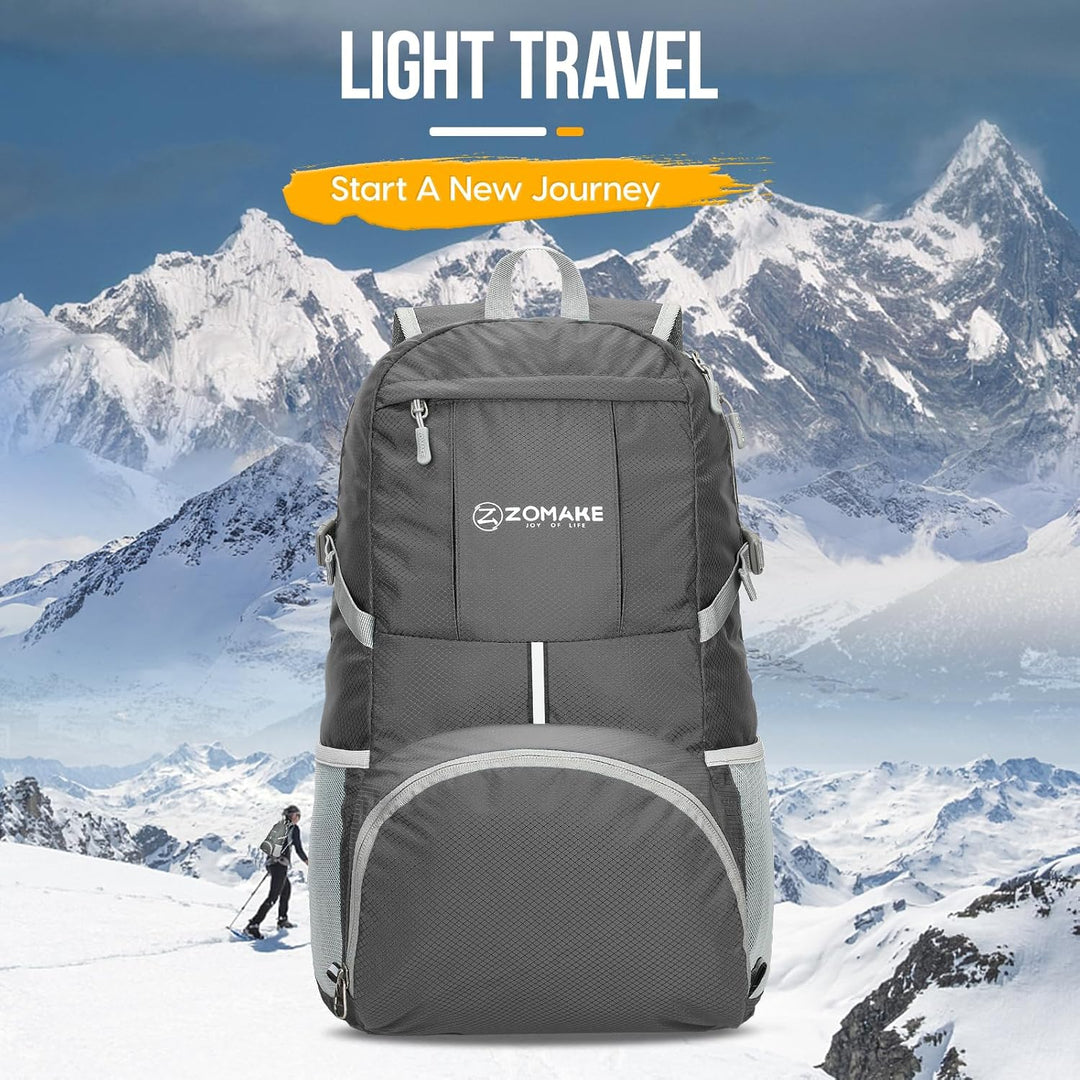 ZOMAKE 35 L Leicht Faltbarer Rucksack Packbare Backpacks, Kleiner Rucksäcke Wanderrucksack Wasserdic