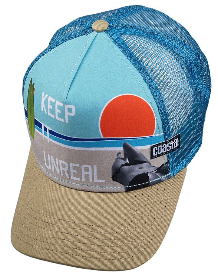 COASTAL - Unreal (khaki/teal) - High Fitted Trucker Cap