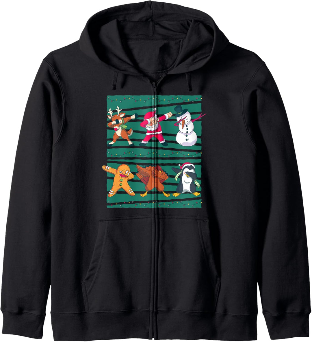 Dabbing Weihnachtsmann Schneemann Weihnachts Kapuzenjacke