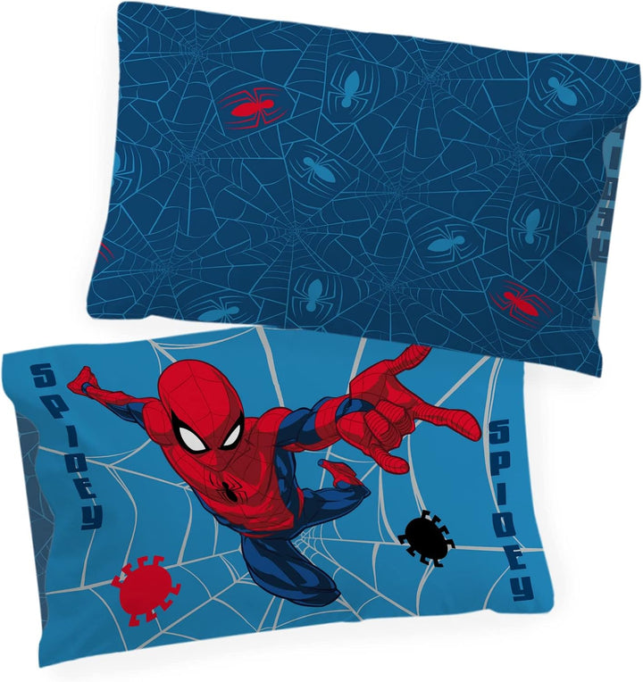Jay Franco Marvel Spiderman Spidey Faces 100% Baumwolle Kinderbettwäsche-Set 135x200 cm Einzelbettgr