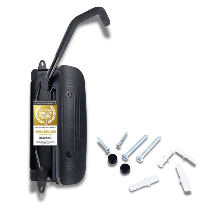 CONTEC Wandpräsenter smART, 30kg, aus Stahl und festen Kunststoff, inkl. Befestigungsmaterial, Fahrr