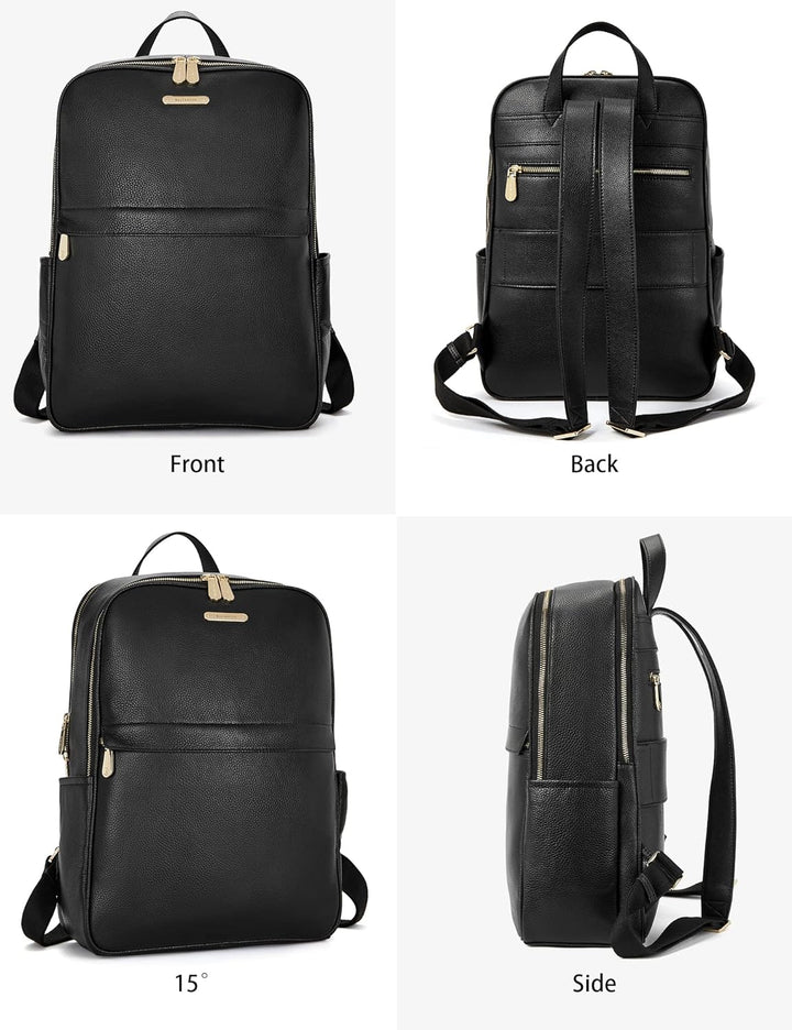 BOSTANTEN Leder Rucksack，15.6 inch Laptop Rucksäcke Casual Daypack Braun Stadtrucksack Backpack Dayp
