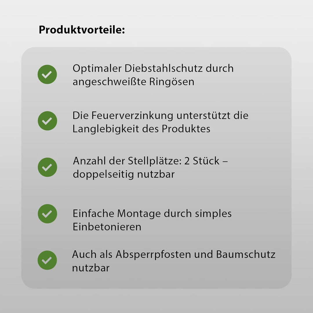 TRUTZHOLM Fahrradanlehnbügel Fahrradständer 115x99cm zum Einbetonieren Stahlrohr Ø 49mm feuerverzink