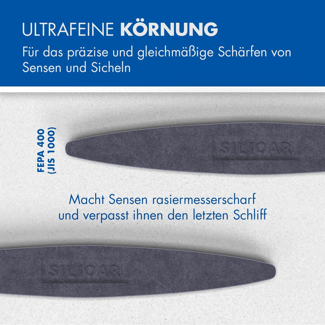 Zische Sensenwetzstein Silicar Rotmarke ultrafein 260x36x15 mm - Schleifstein für Sensen und Sicheln