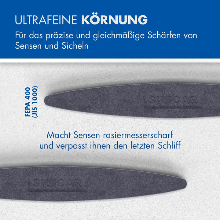 Zische Sensenwetzstein Silicar Rotmarke ultrafein 260x36x15 mm - Schleifstein für Sensen und Sicheln