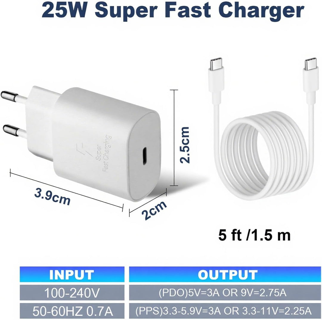 2er Pack USB C Ladegerät 25W Ladekabel für Samsung Galaxy S26 S25 S24 S23 S22 S21 Ultra/Plus A57 A56