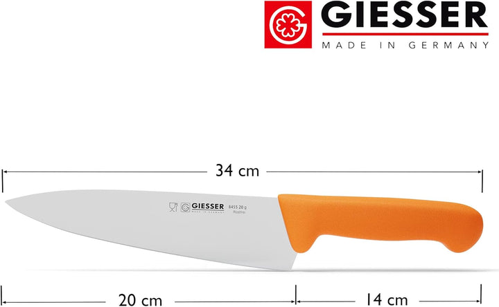 Giesser seit 1776 - Made in Germany - Kochmesser orange, Basic Orange, Klinge 20 cm, rutschfest, sch