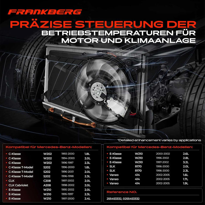 Frankberg Lüftersteuergerät Steuergerät 7-polig für CLK A208 C208 SLK R170 Vaneo 414 C-Klasse W202 S