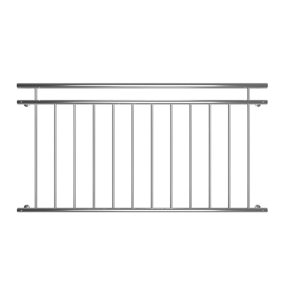 Mucola Balkongeländer Edelstahl V2A 90x156 cm – Stabgeländer mit 12 Füllstäben und Handlauf Ø 3,8cm