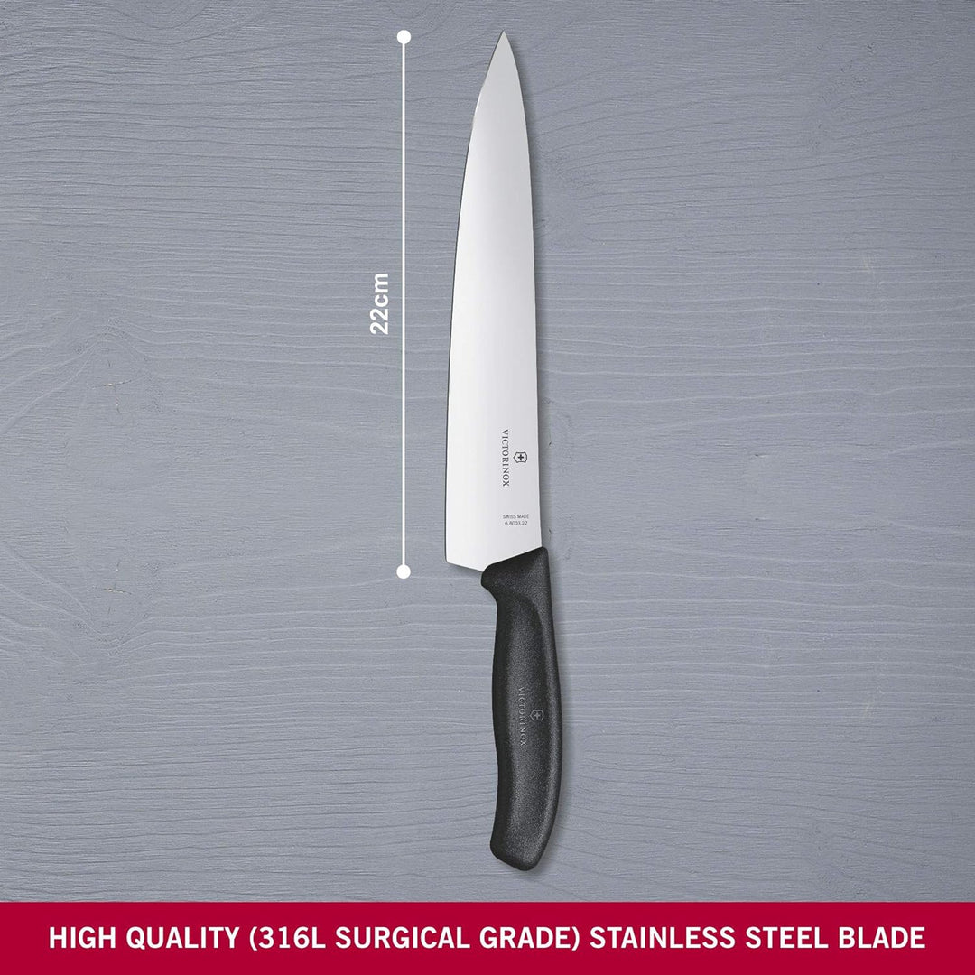 Victorinox, Swiss Classic, Profi Tranchiermesser, Extra Scharfe Klinge, gerader Schliff, 22 cm, Robu