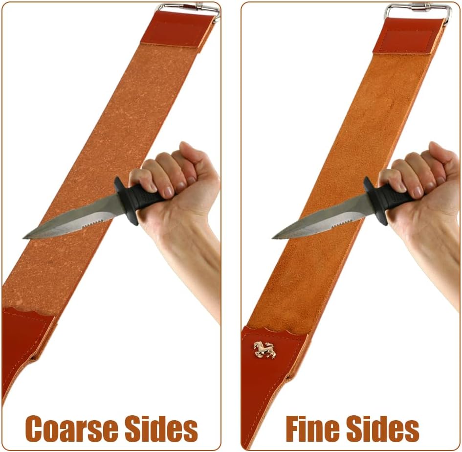 Leder Streichriemen Schärfen, Barber Straight Razor Strap Folding Sharpener Schärfset Lederriemen, H
