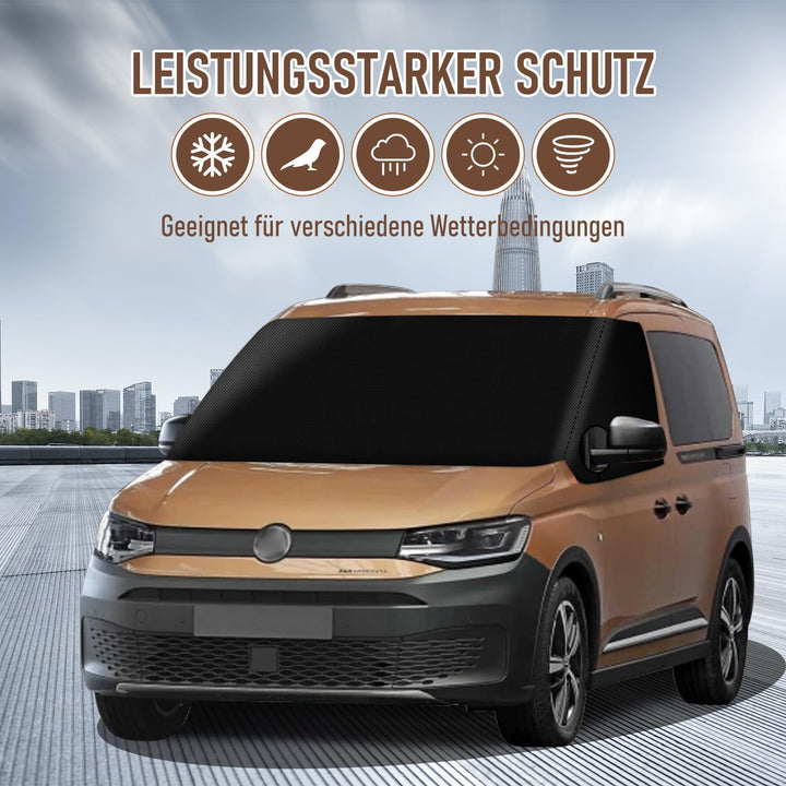 für VW Caddy Auto Windschutzscheiben Abdeckung, 600D Wasserdicht Sonnenschutz Frontscheibe Thermomat