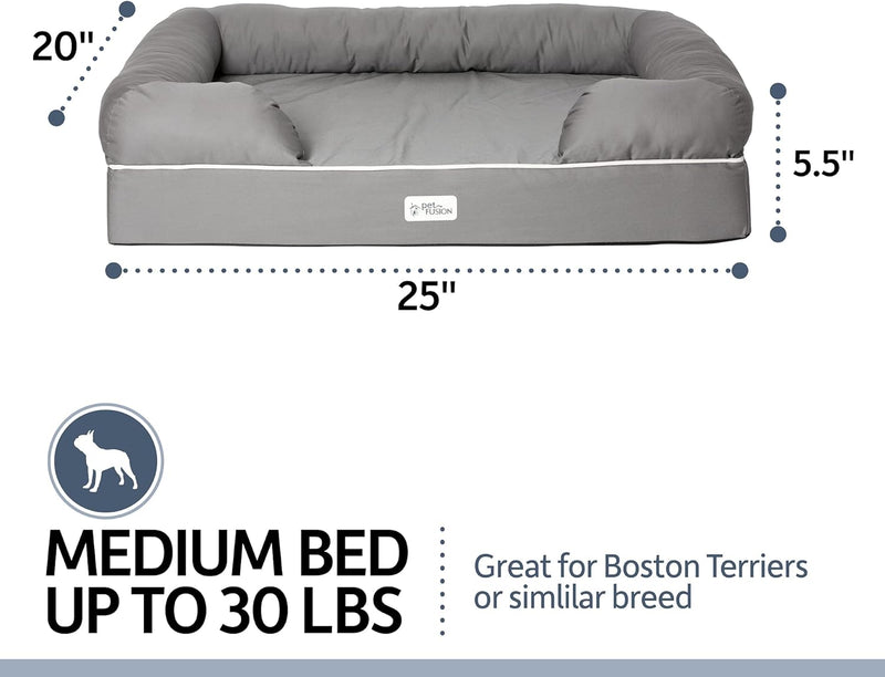 PetFusion Ultimate Solid 2,5 "Memory Foam Haustierbett für kleine Hunde und Katzen (25 x 20 x 5,5" o
