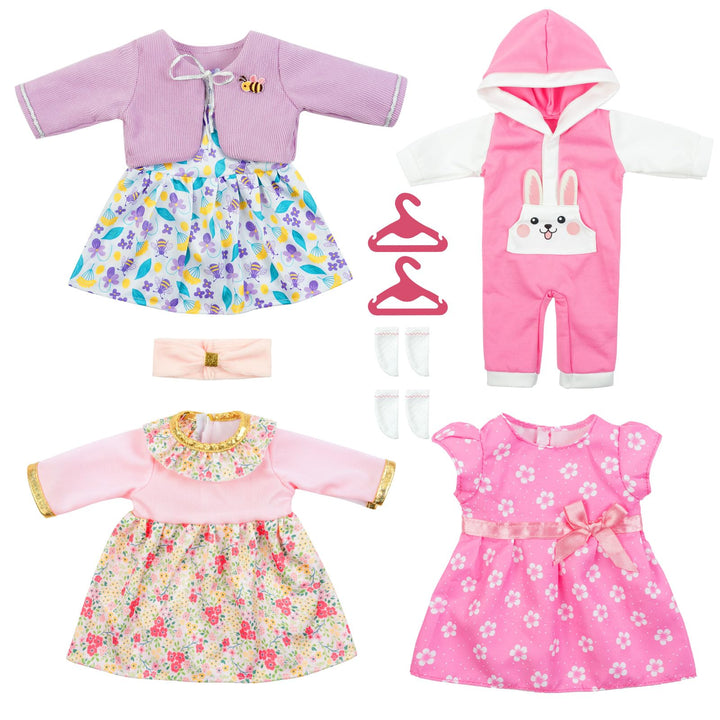 Puppenkleidungsset, 4 Stück Kleidung Bekleidung für Baby Puppen, Puppenkleidung 35-43 cm, neues Klei