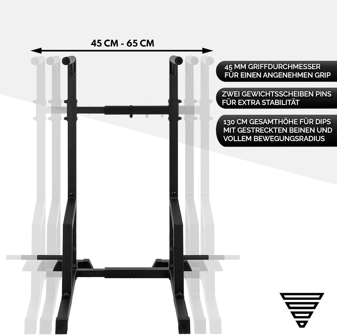 GORNATION Dip Station für Calisthenics &amp; Homegym, Verstellbare Dip Barren Indoor &amp; Outdoor, Freisteh