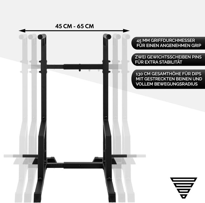 GORNATION Dip Station für Calisthenics &amp; Homegym, Verstellbare Dip Barren Indoor &amp; Outdoor, Freisteh