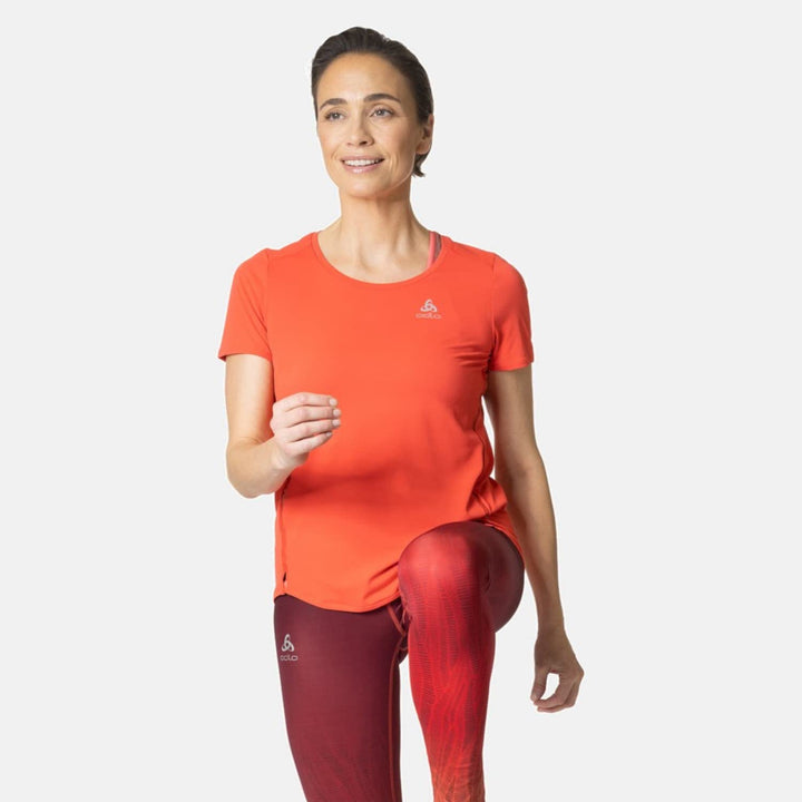 Odlo Damen Zeroweight Chill-tec_313871 Kurzarm Laufshirt L Cayenne, L Cayenne