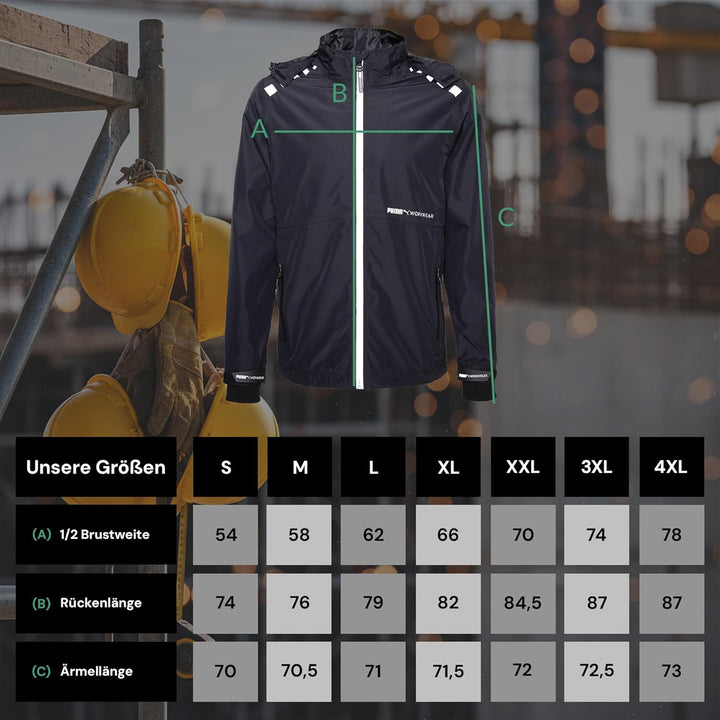 PUMA Workwear Essentials - Premium Regenjacke für Damen und Herren, robuste Allwetterjacke für den O