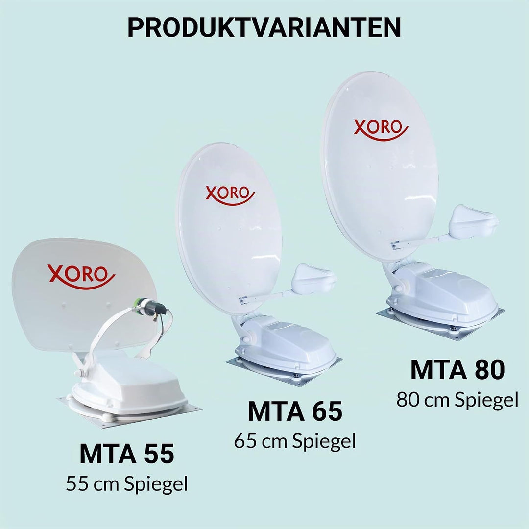 XORO MTA 65 Twin - 65 cm vollautomatische Satellitenantenne, stationär &amp; mobil einsetzbar, 12/24 Vol