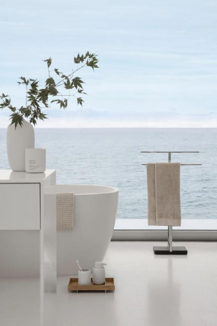 Blomus Menoto - Edelstahl Handtuchständer freistehend mit 2 Handtuchstangen (H 90 cm, B 75 cm, T 16
