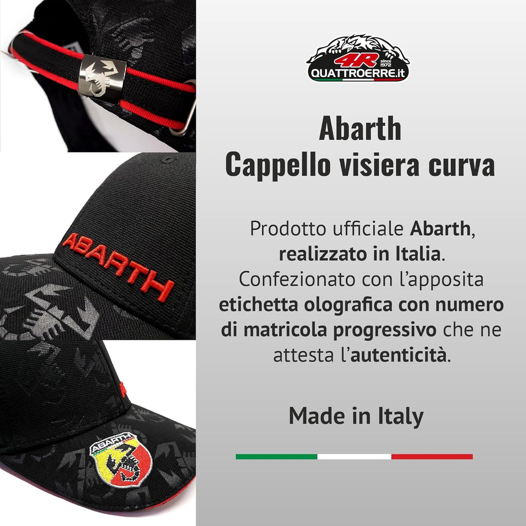 Abarth Schwarzer Hut mit Gebogenem Visier Single, Single
