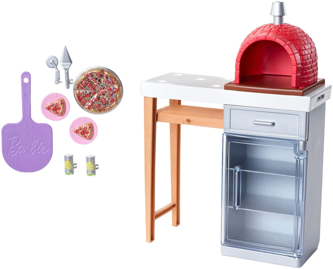 Barbie Möbel Outdoor Pizza Oven Pizza Spielset, Pizza Spielset
