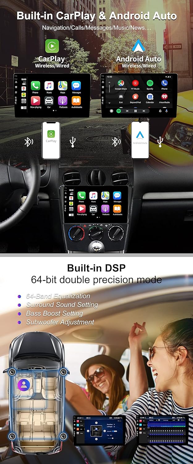 BXLIYER Android 12 IPS Autoradio Passt für Mazda 6 Atenza (2002-2014) - Eingebaut Carplay/Android Au