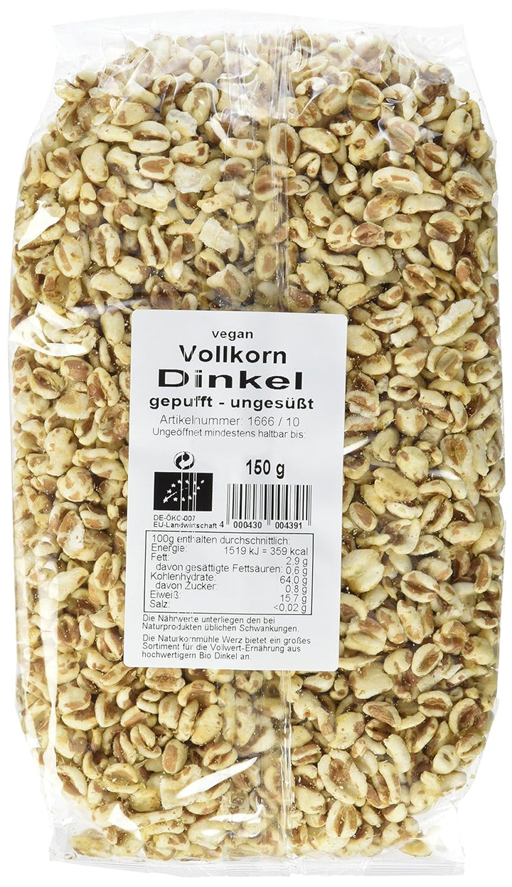 Werz Vollkorn-Dinkel gepufft ungesüsst, 5er pack (5 x 150g)